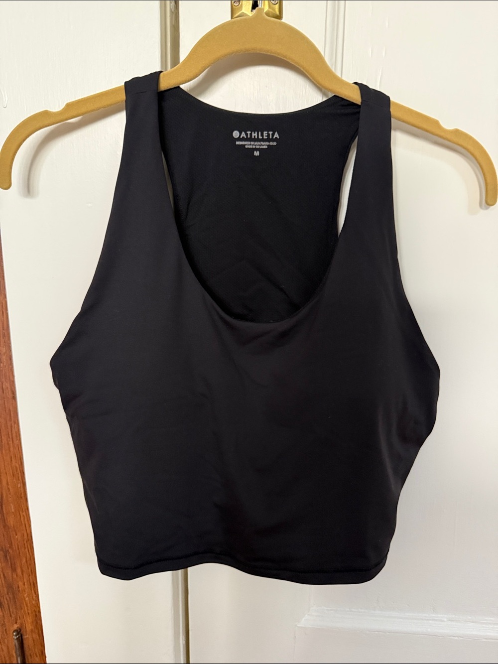 Athleta Black Scoop Neck Crop Sports Bra Tank